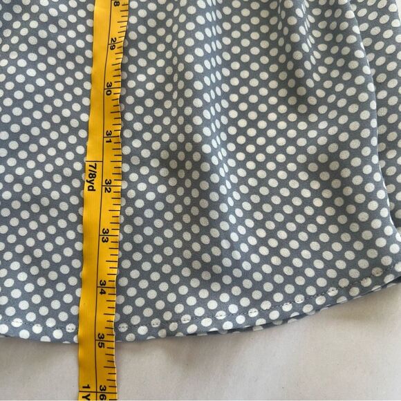 Express Shift Dress Size L Grey White Polka Dot Long Sleeves Belt Pockets - Picture 14 of 14